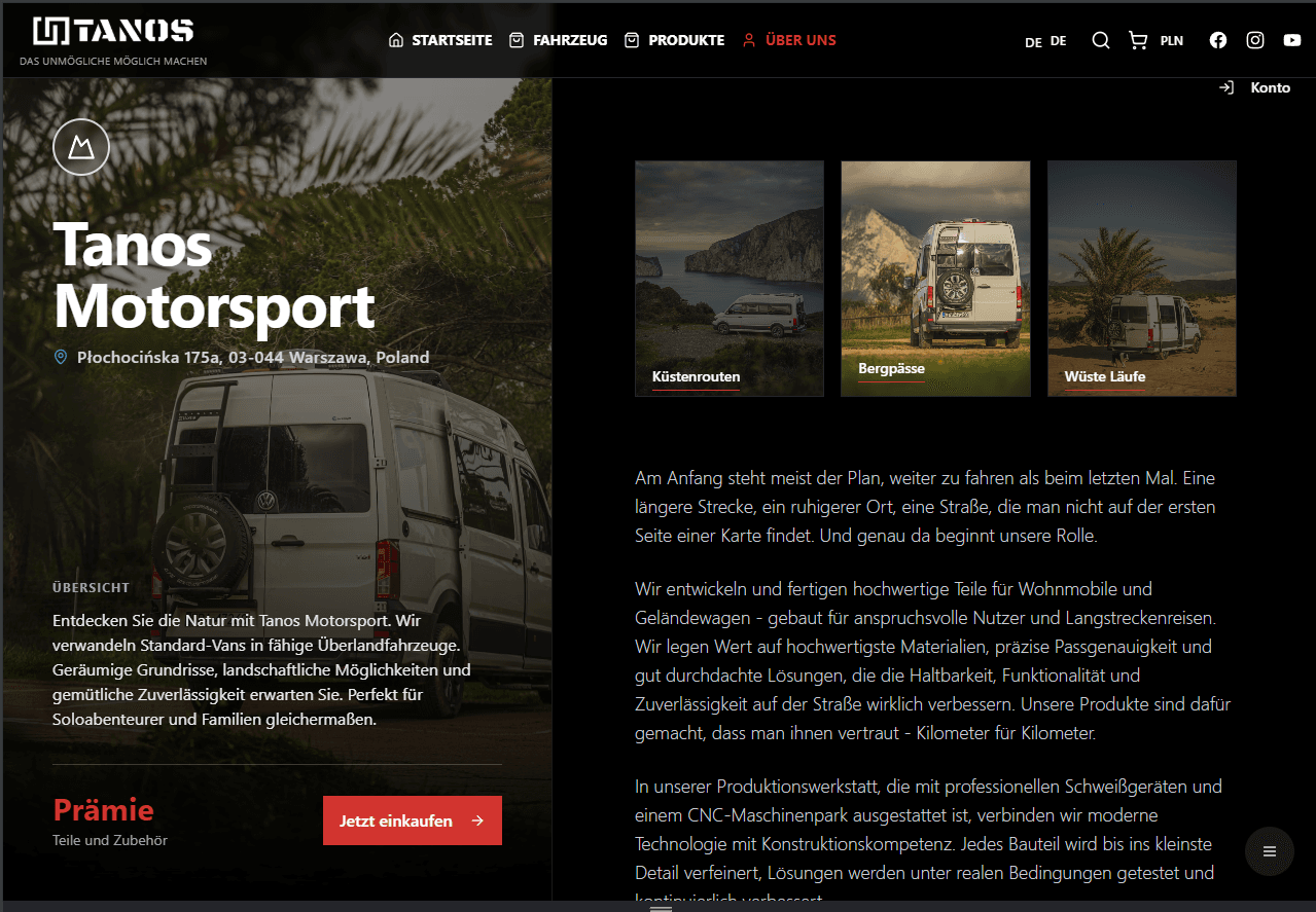TanosMotorsport storefront architecture